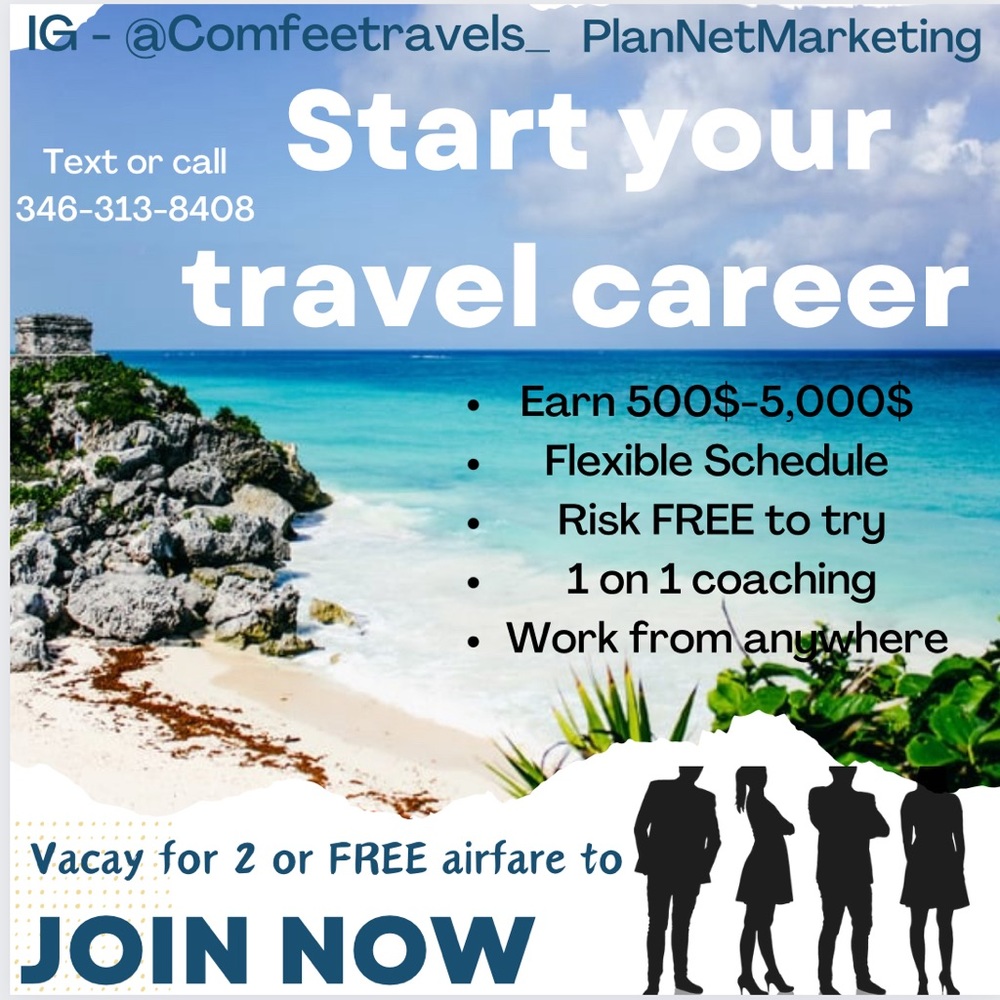 Start your own career in the TRAVEL BUSINESS.. #getstartedtoday
